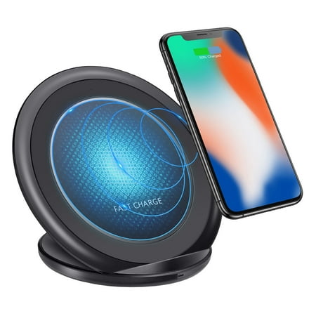 Qi Wireless Fast Charging Charger Stand Dock Pad for Samsung Galaxy S8, Note8, S7, S7 Edge, S6 Edge, S6 Edge Plus, Note5 (Best Wireless Charger For Galaxy S8)