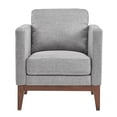 thumbnail image 3 of Weston Home Riley Linen Upholstered Accent Chair with Wood Legs, Grey, 3 of 5