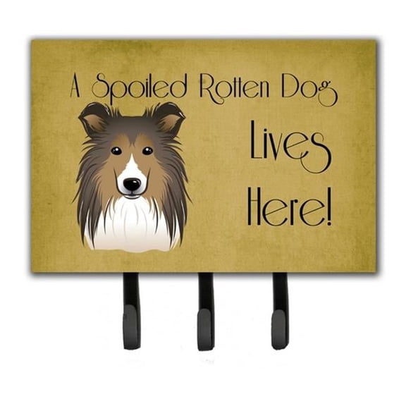 Carolines Treasures BB1490TH68 Sheltie Spoiled Dog Lives Here Leash & Key Holder