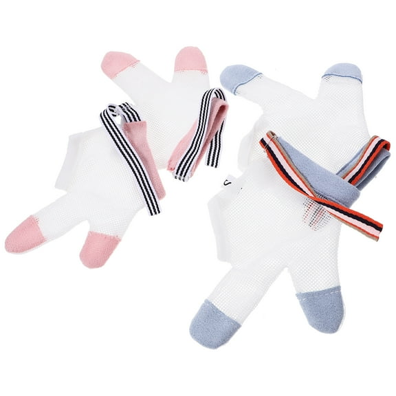 OUNONA 2Pairs Stop Thumb Sucking Gloves Breathable Finger Protective Cover Assorted Colors for Comfort