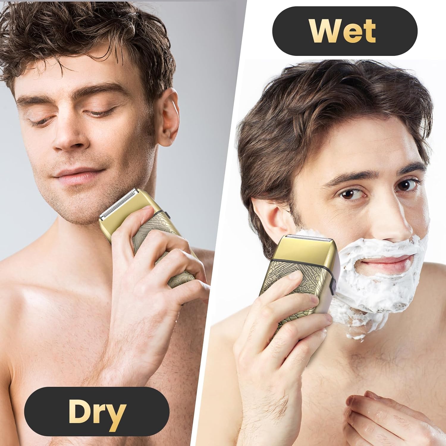 Obacre Portable Mini Electric Shaver for Men, Gold photo 5