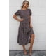 thumbnail image 3 of Vestido PRETTYGARDEN Café Floral Boho Midi con Mangas Abullonadas Talla L, 3 of 8