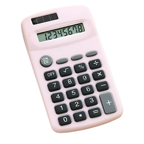 Puntoco 8 Digit Pocket Size Calculator, Dual Power Solar & Battery, LCD Display, Mini Small Basic Standard Function Calculators