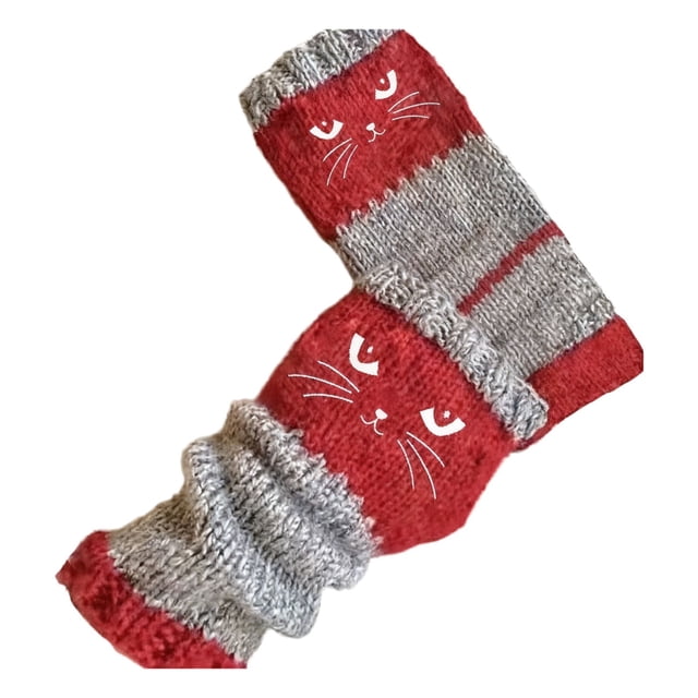 CaiYueKe Women's Fingerless Knit Gloves with Embroidery and Touchscreen Tips - Warm Winter Hand Warmers for Casual Fashion, Outdoor Use, and Daily Activities with Stylish Splicing Design
