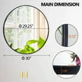 ZENY Large Round Mirror Black 30 inch Wall Mirror Modern Minimalist ...