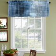 thumbnail image 3 of Blue Curtain Valances for Windows, Kitchen Valance Window Treatments Panel 2 Pack, Vintage Modern Ombre Oil Painted Abstract Rod Pocket Short Curtains for Bathroom Bedroom 42 x 18 Inch, 3 of 8