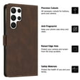 thumbnail image 5 of Case for Samsung Galaxy S23 Ultra, PU Leather Wallet Folio Card Holder Kickstand Shockproof Drop Protection Wrist Strap Wireless Charging Phone Case Cover Compatible with S23 Ultra, Brown, 5 of 10