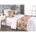 thumbnail image 2 of Flower Bed Runner Set, Delicate Branches of Exotic Apple Blossoms Pastel Dream Botanical Pattern, Decorative Bedding Scarf & a Pillow Sham for Hotels Homes, Twin, Peach Coral and Fawn, by Ambesonne, 2 of 3