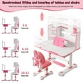 thumbnail image 5 of Floseru Upgraded Kid's Desk and Chair Set, Adjustable Children's Study Table with Bookshelf and Storage Drawer, 50-Degree Tiltable Desktop with Chair for Bedroom, 5 of 10