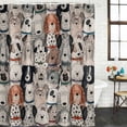 thumbnail image 2 of Grey Cartoon Bathroom Shower Curtains with 12 Hooks Polyester Waterproof Shower Curtain for Stalls and Bathtubs Dogs Cute Farmhouse Decorative Bathroom Privacy Curtain 54x78 Inches, 2 of 9