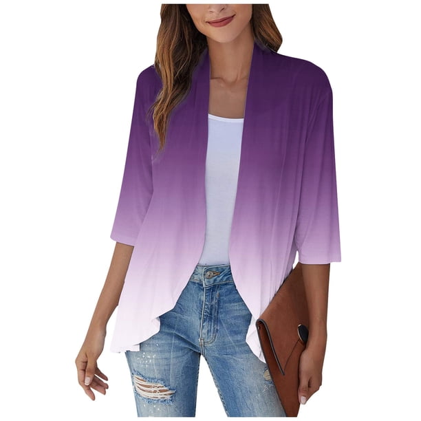Puntoco Mujer Abrigo Mujer Manga 3/4 Moda Casual Cómodo Impresión Cardigan Blusa Navidad Liquidación Puntoco Puntoco-1537