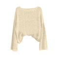 thumbnail image 4 of Gsakboxl Sweatshirt Women Solid Boat Neck Long Sleeve Loose Knit Pullover Sweater, Soft Basic Casual Fall Travel Top, 4 of 4