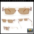 thumbnail image 3 of Womens 80s Mod Square Cat Eye Narrow Rectangle Thick Plastic Sunglasses Peach - Brown, 3 of 8