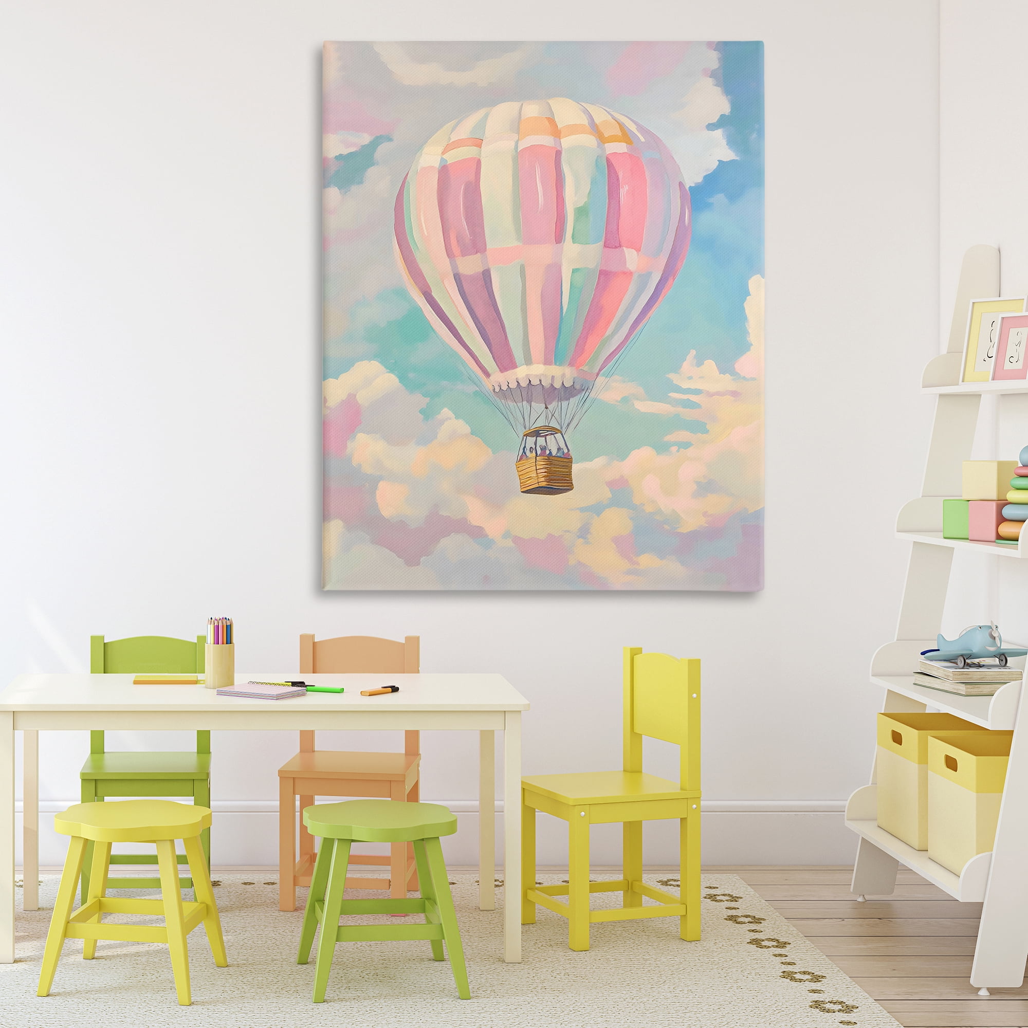 Stupell Industries Pastel Hot Air Balloon Canvas Wall Art, design by The Prints Vibe