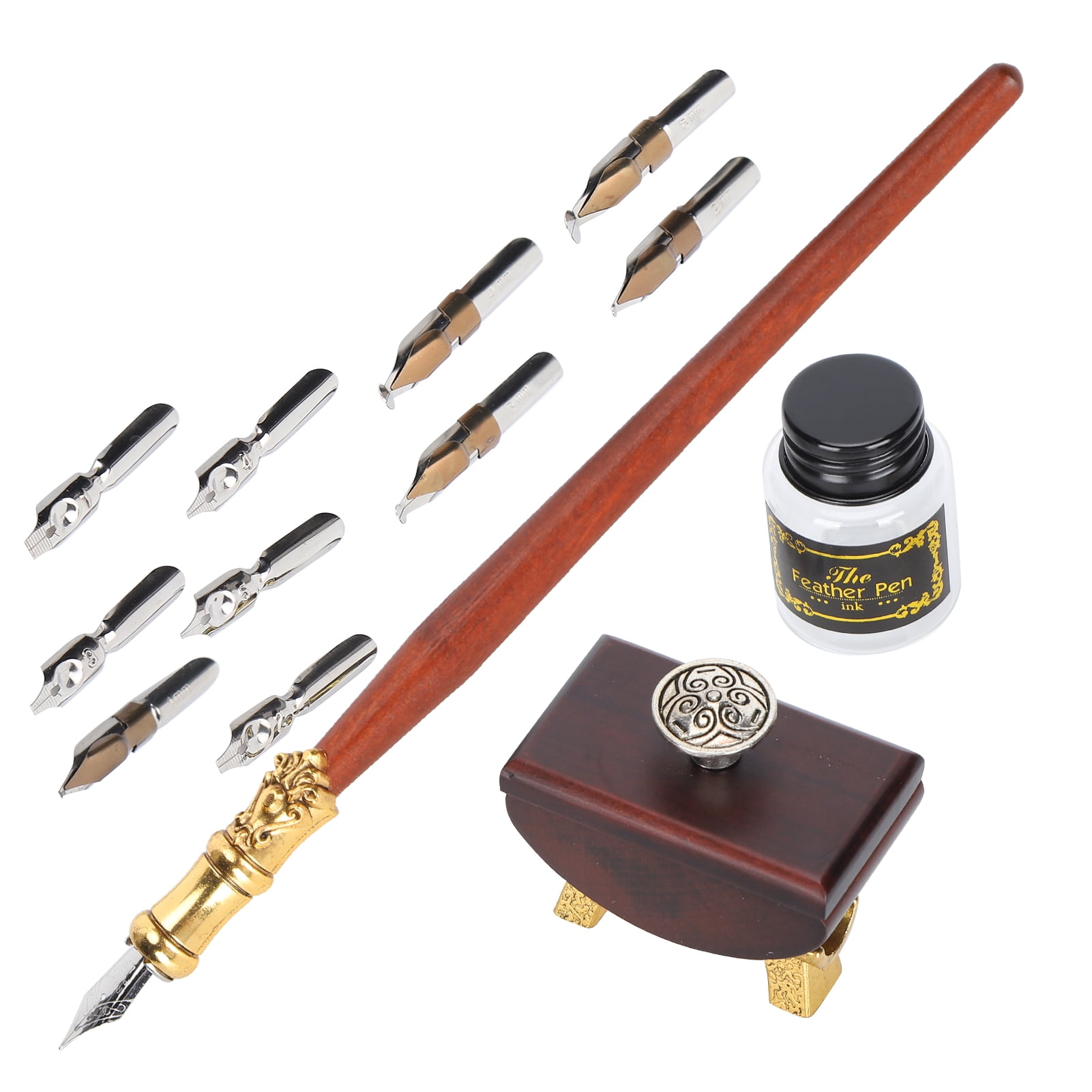 FAGINEY Ink Writing Pen Nibs Kit,Ink Writing Pen Set,Vintage Calligraphy Pen Set Fountain Dip