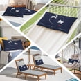 thumbnail image 6 of Navy Blue Modern Pillow Covers, Linen Long Throw Pillow Case, Farmhouse Rabbit Abstract Art Holiday Pillow Protector Decorative Cushion Cover for Living Room/Bedroom 20" x 26", 6 of 8