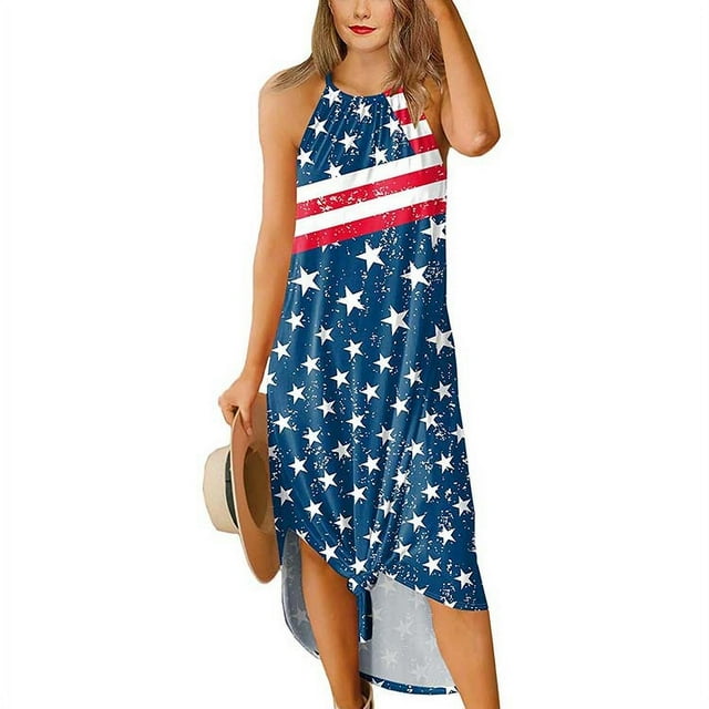 Nouvelle Robe Longue Sans Manches à Imprimé Floral pour Femmes, Robe de Plage Imprimée Irrégulière à Grande Balançoire