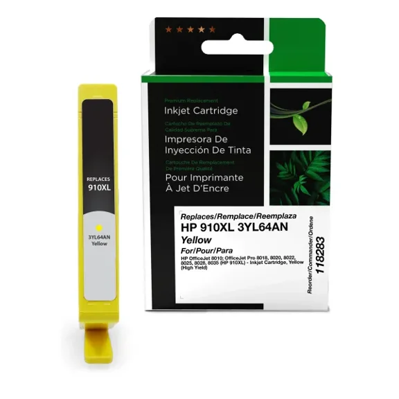 Remanufactured Clover Imaging High Yield Yellow Ink Cartridge compatible with HP 910XL (3YL64AN)