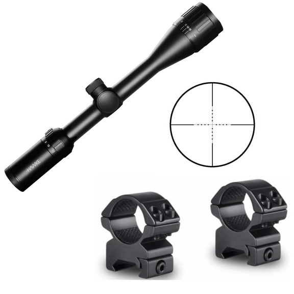 Hawke Sport Optics Vantage 4-12x40AO Mil Dot Riflescope with Mounting Rings Kit