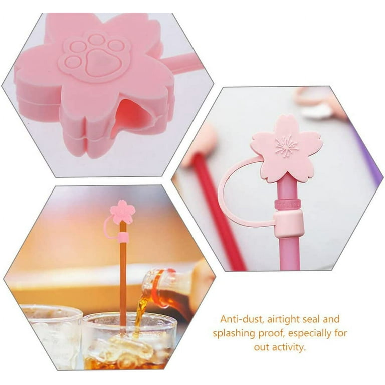 5/1pcs Silicone Straw Covers Cap Cute Flower Straw Toppers for Tumblers  Dust-Proof Drinking Straw Caps Reusable Straws Tips Lids - AliExpress