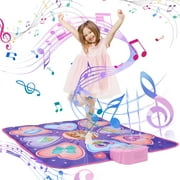 Super Joy Dance Mat for Kids, Dance Pad with LED Lights, Adjustable Volume, Built-in Music, 3 Challenge Levels (3-12 Years Old)