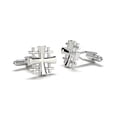 thumbnail image 2 of Jerusalem Cross Cufflinks Silver Platted 3D Cutout Design Five Fold Cross Christain Cross Symbol Religious  Gift Cuff Links Silver Cufflinks, 2 of 7