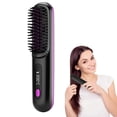 thumbnail image 1 of Cepillo alisador de pelo inalámbrico con tecnología iónica, 3 niveles de calor, para todo tipo de cabello, color negro., 1 of 5