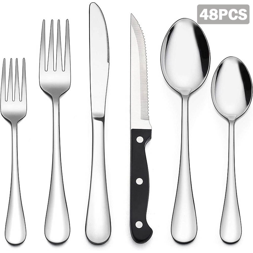 48 Pcs Black Silverware Set, NETANY Black Flatware Set, Food-Grade  Stainless Steel Cutlery Set for 8, Tableware Eating Utensils, Mirror  Finished, Dishwasher Safe price in Saudi Arabia,  Saudi Arabia
