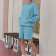 thumbnail image 6 of NMMUED Sweat Set for Women Athleisure Sets Women Sweat Shorts Sets Track Suits for Women Set Oversized Casual Fleece Hoodie Sets, Light Blue L, 6 of 7