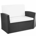 thumbnail image 3 of Inlife 4 Piece Garden lounge set with Cushions Poly Rattan Black, 3 of 10