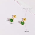 thumbnail image 4 of 14k Yellow Gold Girls Simulated Emerald Birthstone Heart Screw Back Earring, 4 of 6