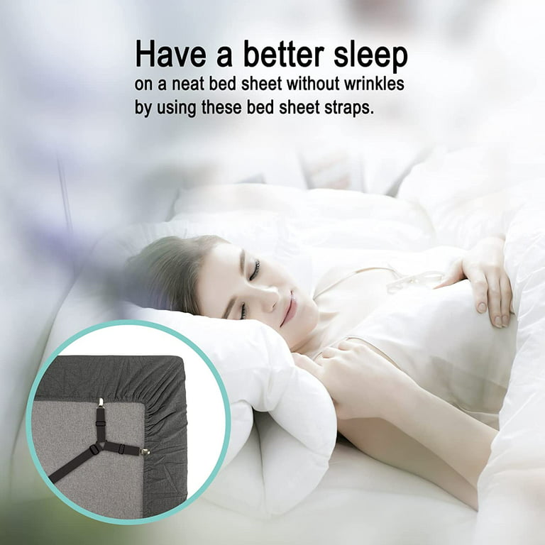 USA made patented fitted Sheet corner straps keep your bed sheets in place  