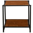 thumbnail image 3 of 20 Inch Square Side End Coffee Table Rustic,Metal Frame,Teakwood MDF Tabletop 12mm Night Stand, 3 of 6