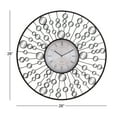 thumbnail image 3 of DecMode 26" Black Metal Starburst Radial Wall Clock with Mirrored Accents, 3 of 8
