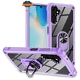 thumbnail image 2 of For Samsung Galaxy S23 5G Clear Transparent Hybrid with 360° Magnetic Ring Stand PC Heavy Duty Shockproof Hard Back Phone Case Cover by Xpression - Purple, 2 of 9