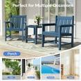 thumbnail image 4 of SERWALL 3 Piece Patio Furniture Set,HDPE Outdoor Bistro Set with Coffee Table and Chair for the Patio,Navy, 4 of 9