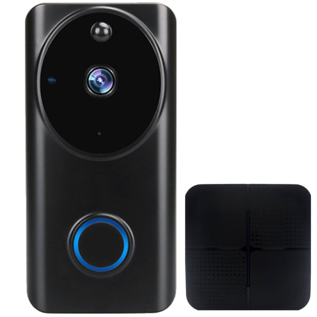 Timbre Inalambrico WIFI Videoportero Inteligente con Cámara de Seguridad Full HD 1080p Aprueba de Agua IP54. Incluye campanilla Interior Inteligente Inalámbrica. Compatible con Alexa y Google Home