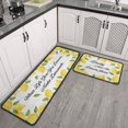 thumbnail image 3 of Lemon Kitchen Rug Set 2 Pieces Non-Slip Waterproof Runner Rugs Washable Apply to Kitchen Sink,Laundry,Office, Lemon Decor Indoor Floor Mat 17" x 47" + 17" x 23" (Lemon Juice), 3 of 5