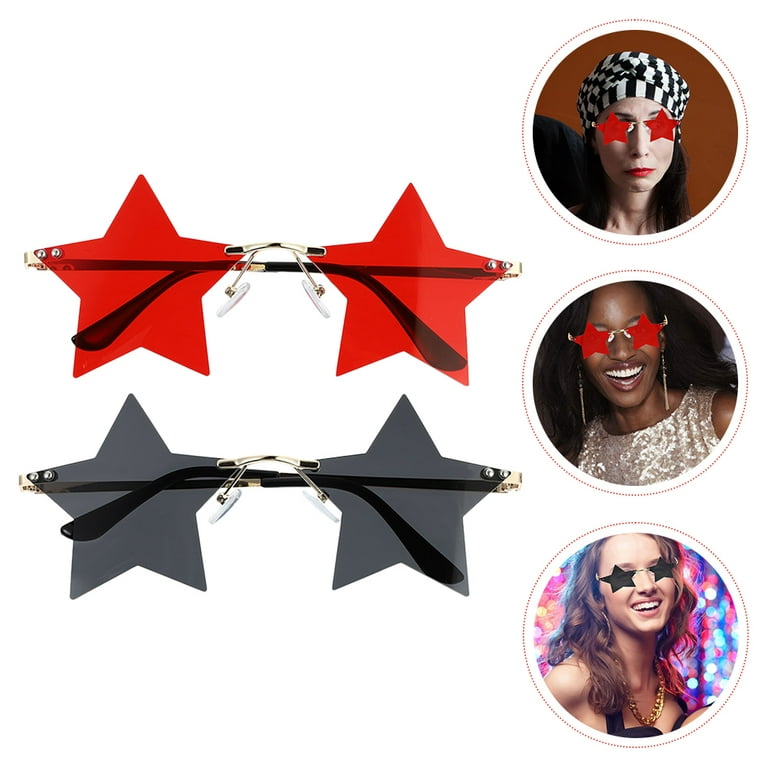 Tinksky 2 Pairs Star Shaped Glasses