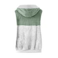 thumbnail image 5 of Lovskoo 2024 Womens Fuzzy Fleece Vest Cozy Sleeveless Winter Warm Vests with Pocket Zip Up Hooded Waistcoat Outerwear Green, 5 of 6