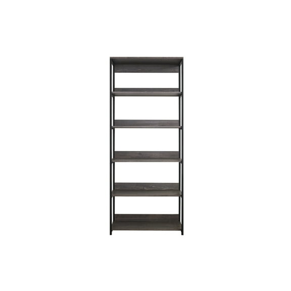 Klair Living Monica Wood and Metal Walk-in Closet with 5 Shelves in Rustic Gray