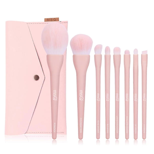 Make Up Brushes 8Pcs Makeup Brush Set Foundation Brush Blending Brush Eyeshadow Brushes Eye Brushes Set with Bag (Pink)