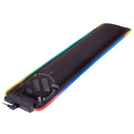 ENHANCE LED Gaming Keyboard Wrist Rest Pad with Soft Memory Foam Support for Full Size Keyboards - 7 Illuminated Colors   3 Color Modes   Smart Control   Non-Slip Base - Thick 1  Padding for eSports