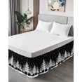 thumbnail image 4 of Winter White Elk Bed Skirt Christmas Tree Snowflake Black Background Bed Skirts King Size 18 Inch Drop, Wrap Around Dust Ruffle&nbsp;Bedskirt with Adjustable Elastic Belt for Queen Size Beds, 4 of 7
