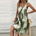 thumbnail image 4 of QUNYINEY Sleeveless Sundresses for Women Beach Casual Tie Dye A Line Midi Tank Dress Summer Casual Crew Neck Loose Fit Pleated Dresses, 4 of 6