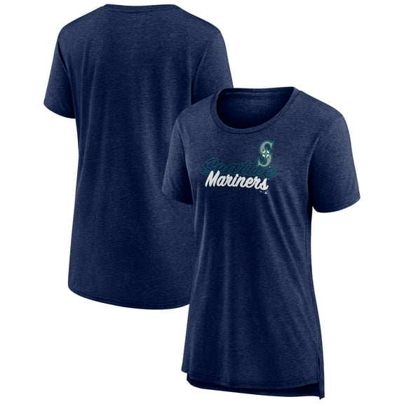 Women's Navy Seattle Mariners Practice Time Tri-Blend T-Shirt