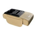 thumbnail image 3 of davian Car Armrest Pad Center Console Box Tissue Holder PU Leather Comfortable Sponge Padding Multifunctional Storage Organizer with Phone Slot Easy Installa beige, 3 of 8