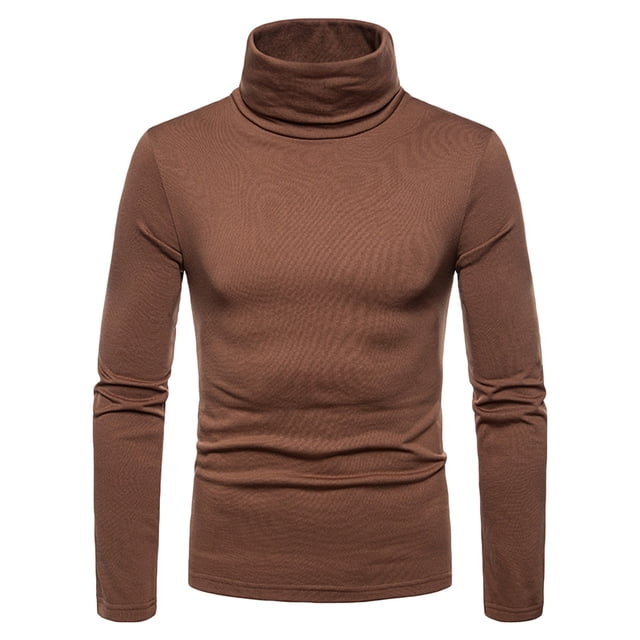 Camisas de Hombre Blusas de Manga Larga Con Cuello Redondo Blusa de Cuello Alto Sólida Informal Blusa de Camisa Básica Odeerbi ODB-4