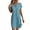 Sky Blue, variant on Horkkom Linen Dress Women Short Sleeve Button Down Shirt Mini Dresses Summer Beach V Neck Sundresses L