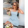 thumbnail image 3 of Wrongduck Sleeveless Halter Mini Dress 2026 Upgrade Women Ruched Waist Flowy A Line Dress Summer Party Cocktail Short Dress Casual Outfit with Pockets, 3 of 19